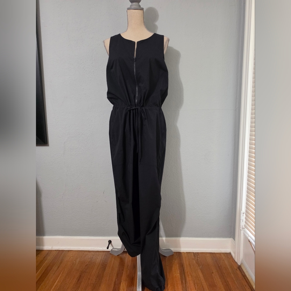 Athleta Flex Brooklyn Wide Leg Jumpsuit Black‎ PXS Zip Pocket Jogger Black Gym L
